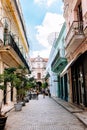 Narrow street in Old Havana, Cuba